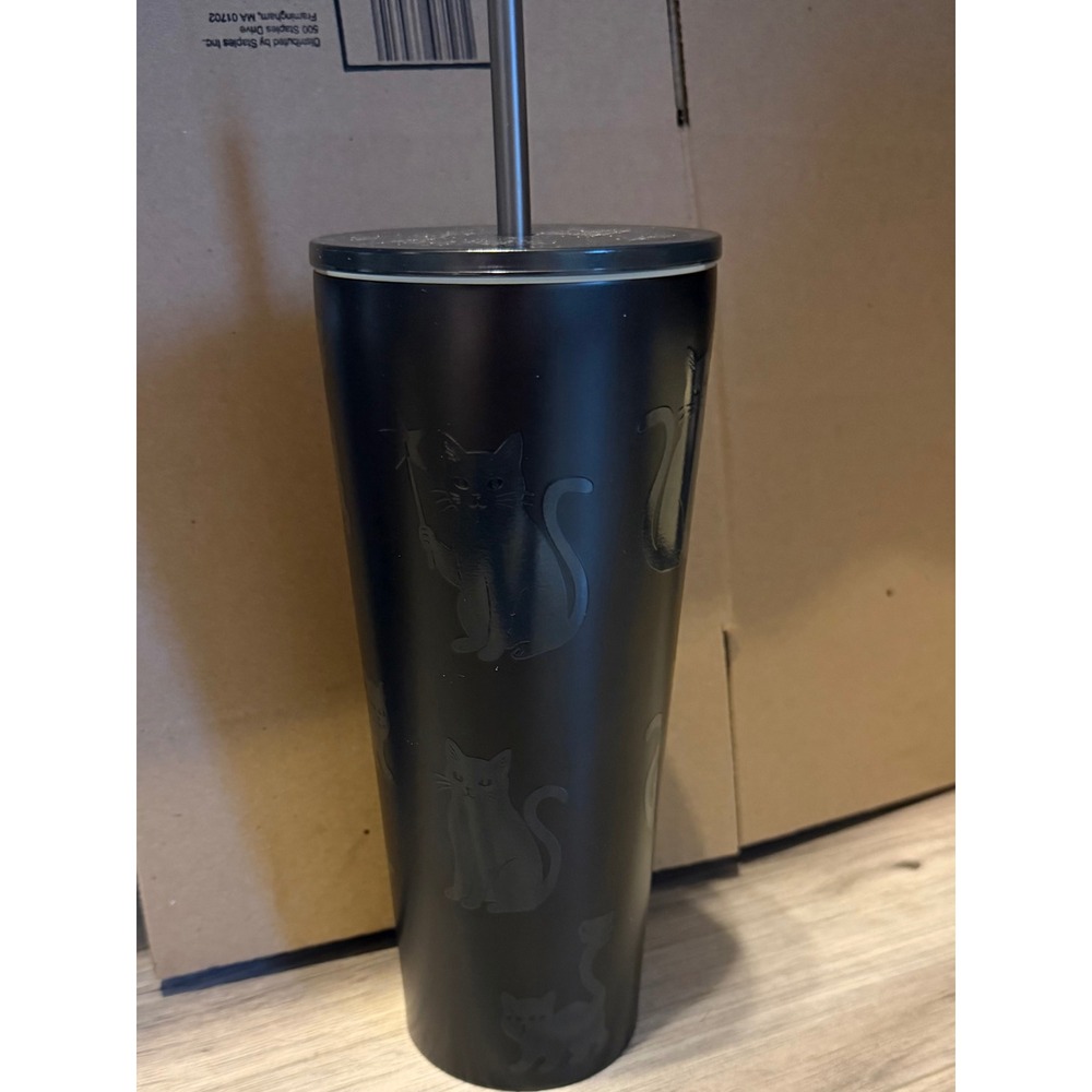 Starbucks 2026 Halloween Black Cat Matte Tumbler Cold Cup 23oz GID SKU 11189663